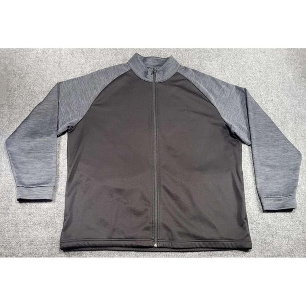 Callaway Two Tone Full Zip Golf Jacket Men's XL Black Lightweight Fleece Lined